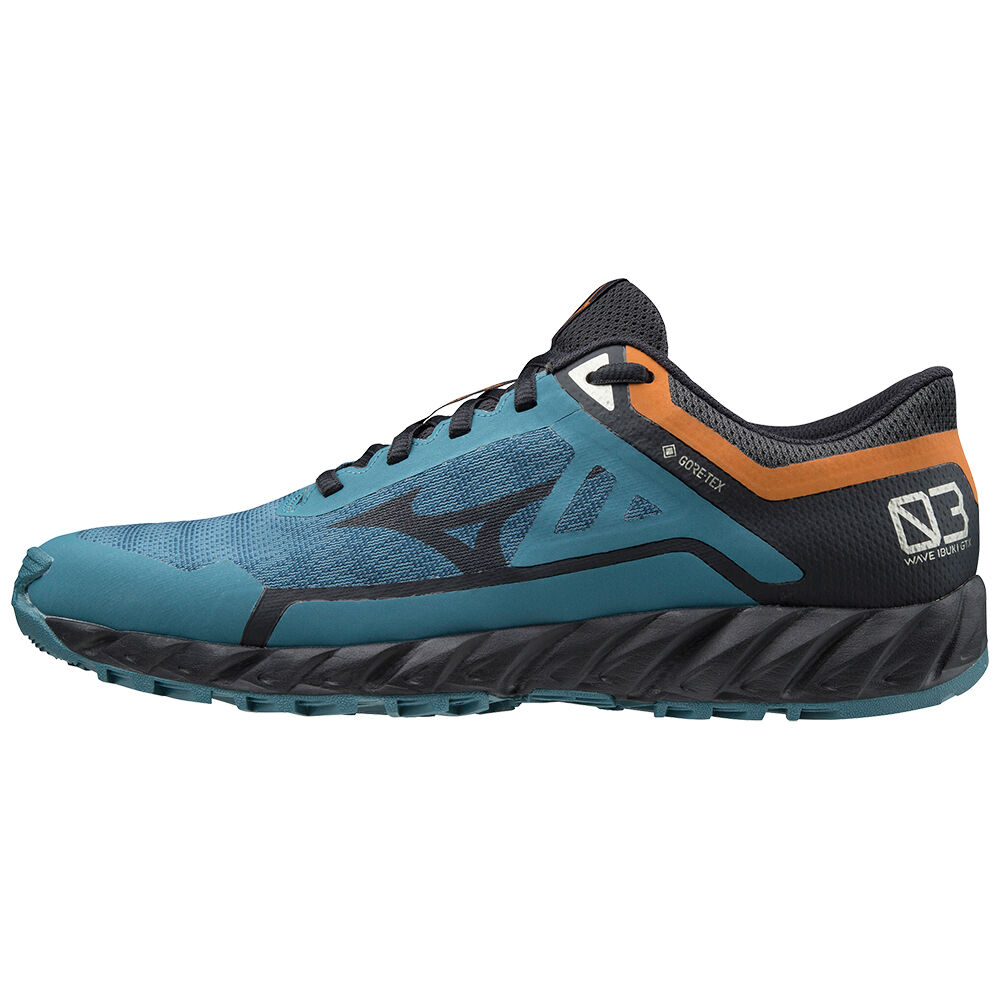 Scarpe Da Trail Running Mizuno Wave Ibuki 3 GTX Uomo - Blu/Arancioni - 25396-LHZD